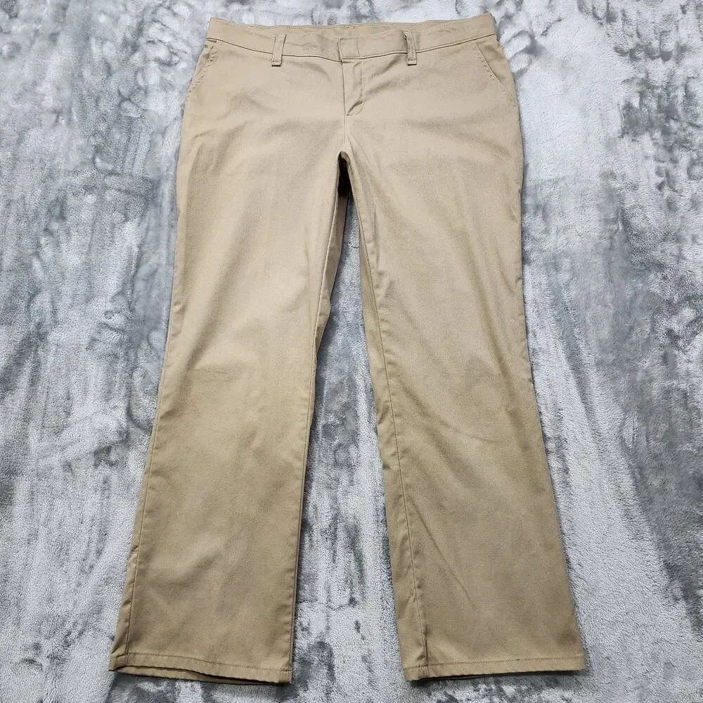 Dickies Pants‎ Womens 12P PETITE Tan Khaki Stretch Twill FLEX Relaxed Fit Skater